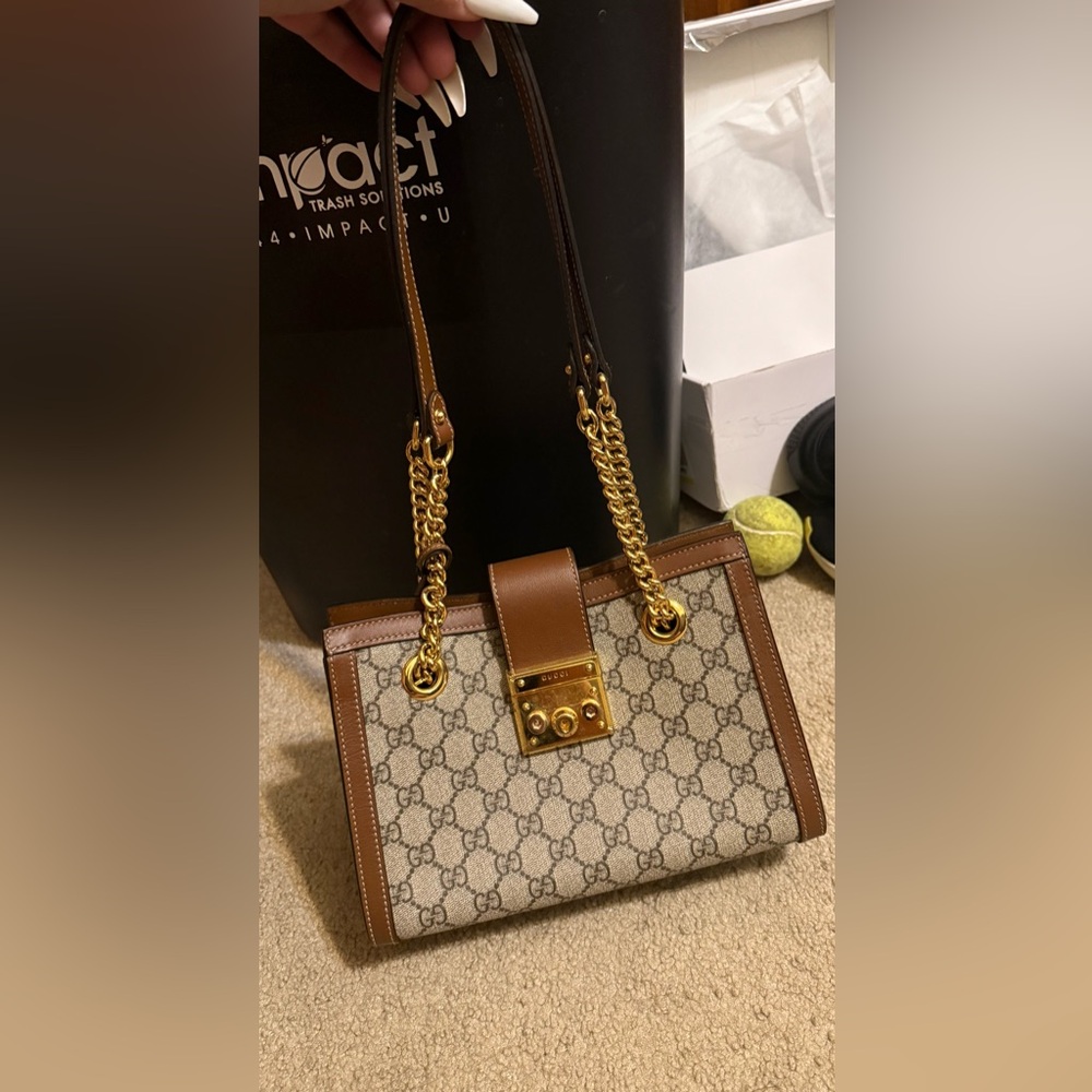 Gucci Tan and Gold Shoulder Bag